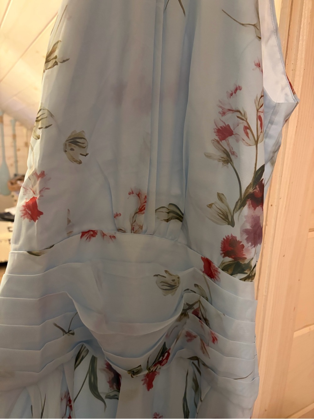 Halter Floral Maxi Dress in Light Blue - Picture 5 of 5